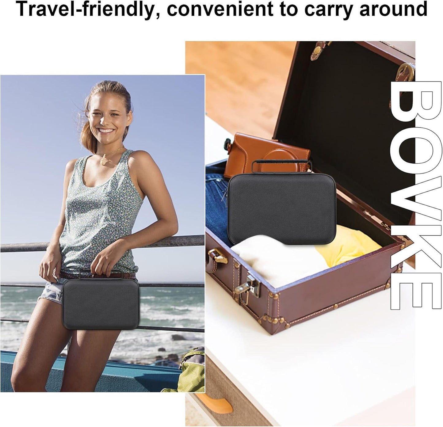 BOVKE 10-inch OTR1000 OTR1010 1090 Hard Carrying GPS Case for Garmin Dezl / / RV GPS Navigator System, Mesh Pocket