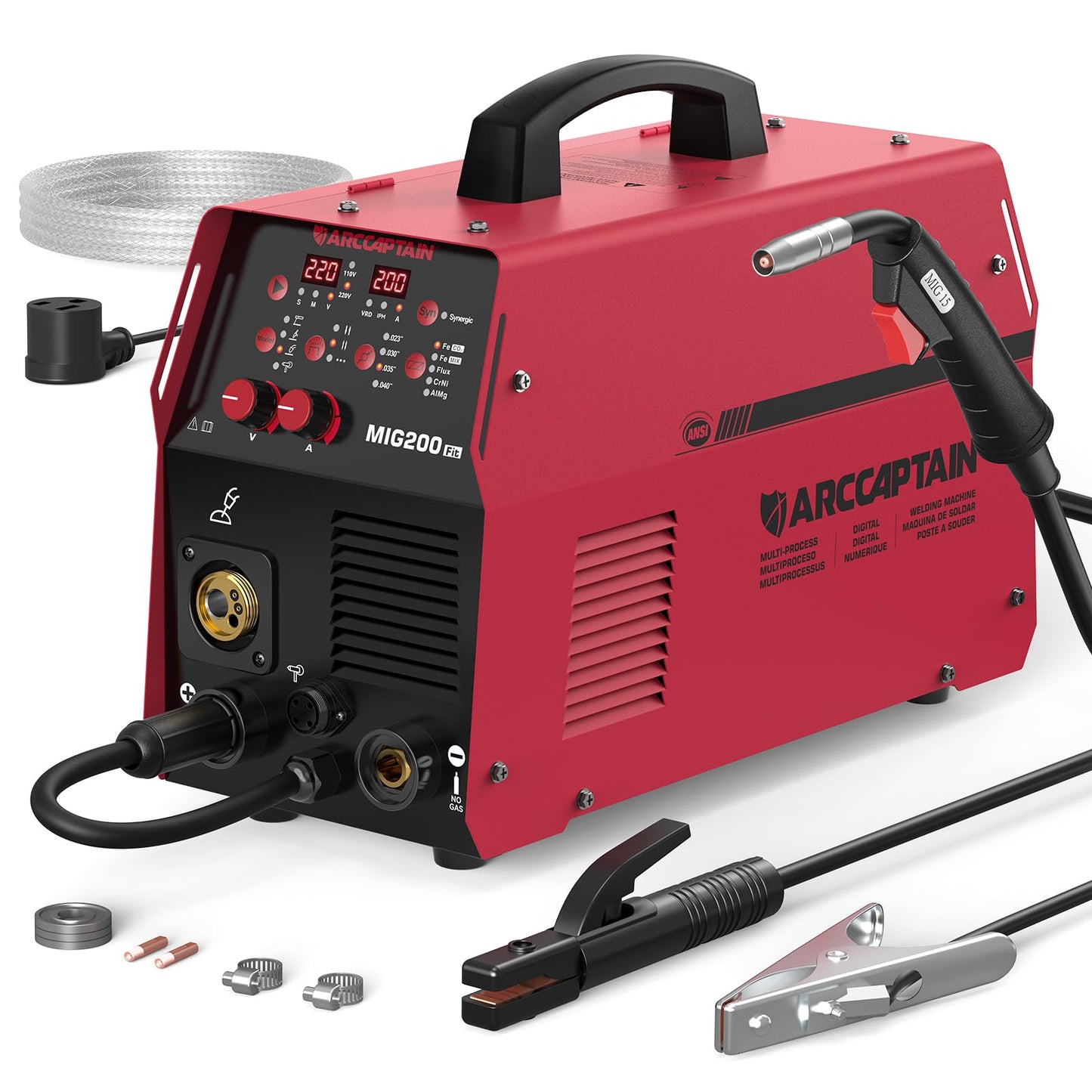 ARCCAPTAIN 6-in-1 Aluminum MIG Welder with E6013 Welding Rod 3/32" 5LB