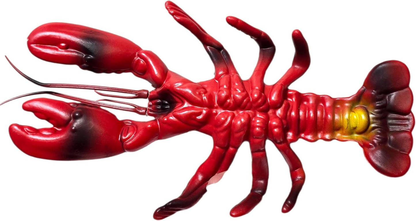 (11") (6) Realistic Red Maine Lobster Plastic Prop Toy Party Decoration Fish Net Sea Ocean
