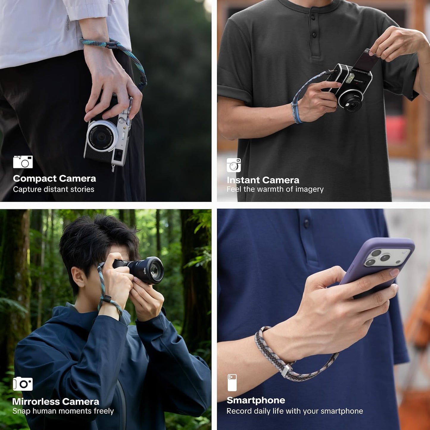 55.1lb PGYTECH Camera Wrist Strap Slim Outdoor Style, Adjustable Quick Release Anti-Drop Camera Hand Strap