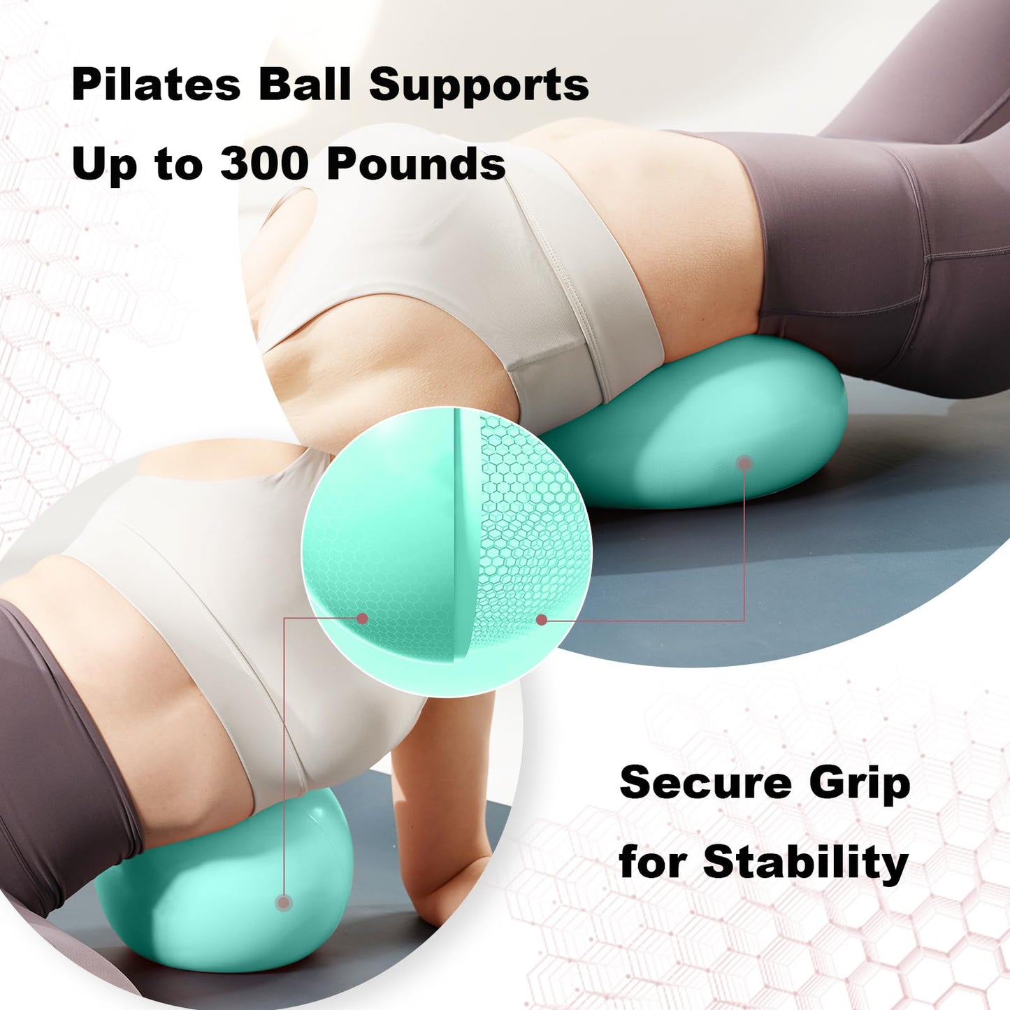 RYTMAT Small Pilates Ball 9.8 Inch Slip Resistant Exercise Ball for Home Gym Yoga, Fitness, Physical Therapy, Stretching & Core Strength Workout - Green