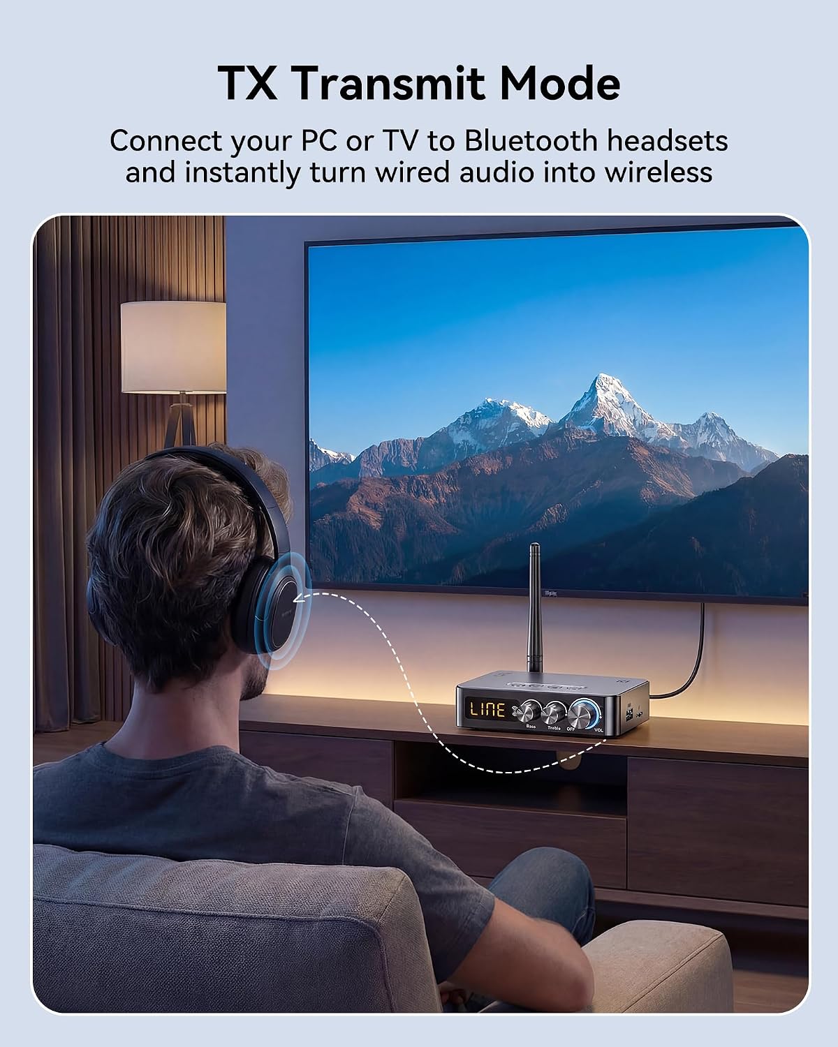 Rylithon 5.3 3.5mm 6.5mm Bluetooth Transmitter Receiver for Home Stereo TV, HD Wireless Low-Latency NFC Audio Adapter