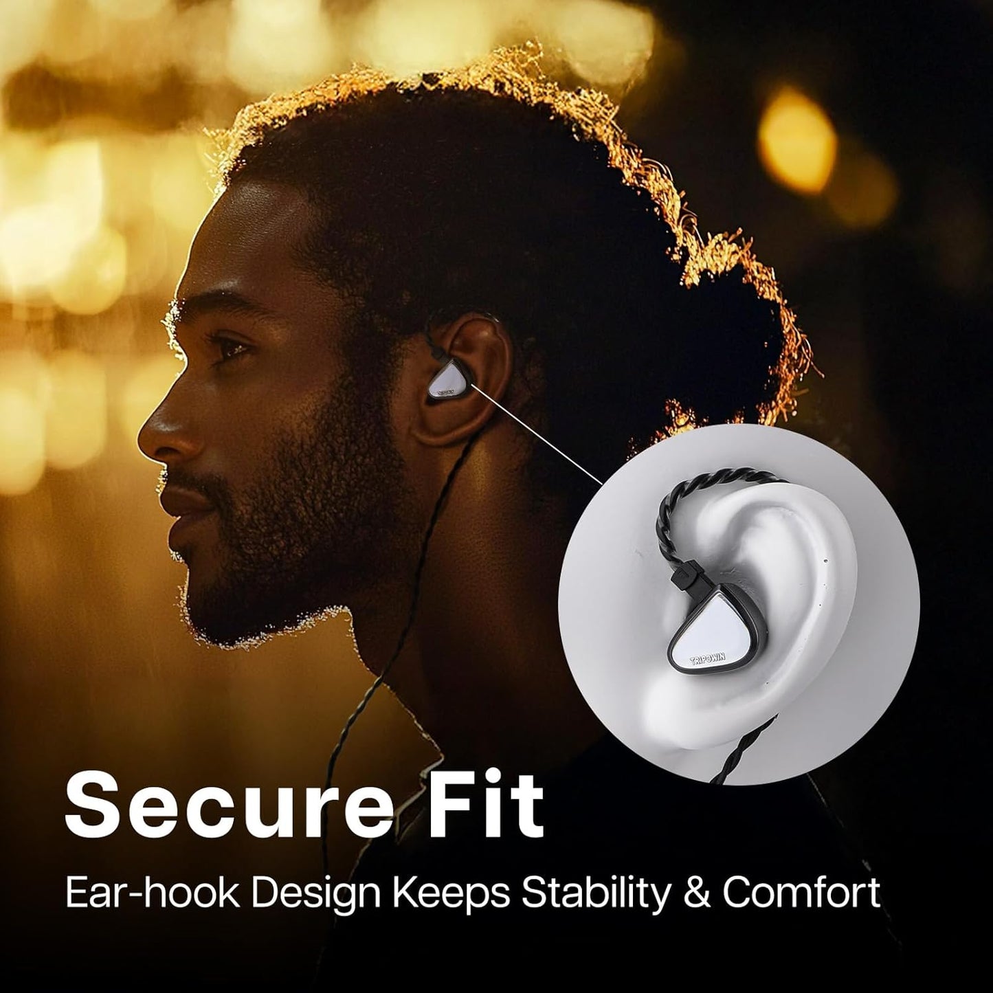 0DiBi: 10mm 2Pin Linsoul Tripowin x Vivace in Ear Monitor, Titanium Diaphragm Dynamic Driver IEM, HiFi Wired Earbuds
