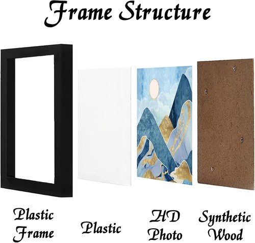 Black Picture Frame by [Brand Name] - 11x11 Inch Square Photo Display for Wall Gallery | Versatile Horizontal or Vertical Use