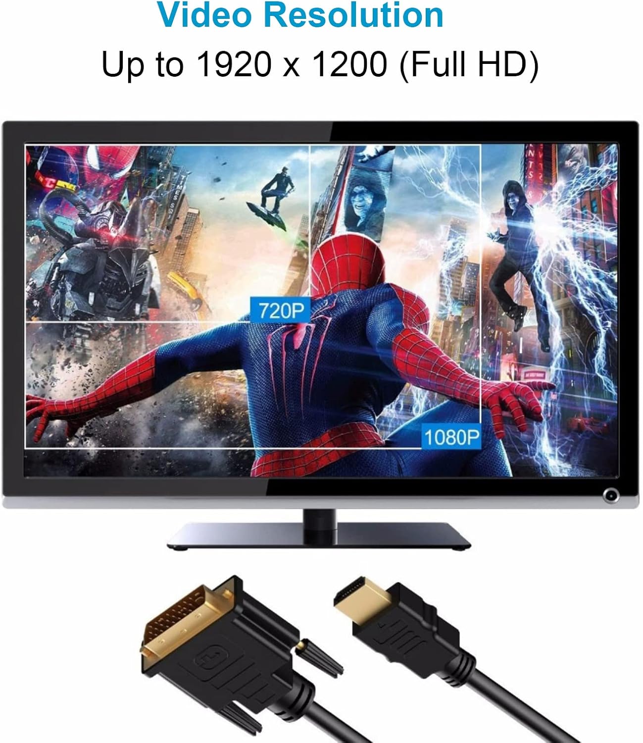 UV-CABLE 5-Pack, 6 1080P (5, HDMI to DVI Cable Ft Bidirectional DVI-D to HDMI Male to Male High Speed Adapter Cable