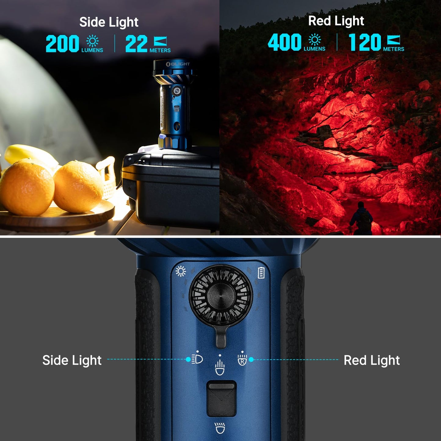 OLIGHT Marauder Mini 2 Bright Flashlight 10,000 Lumen with 750 Meters Beam Distance, Rechargeable Light with Dual Charging & 5 Lighting Modes for Outdoor, Camping, Emergencies (Midnight Blue)
