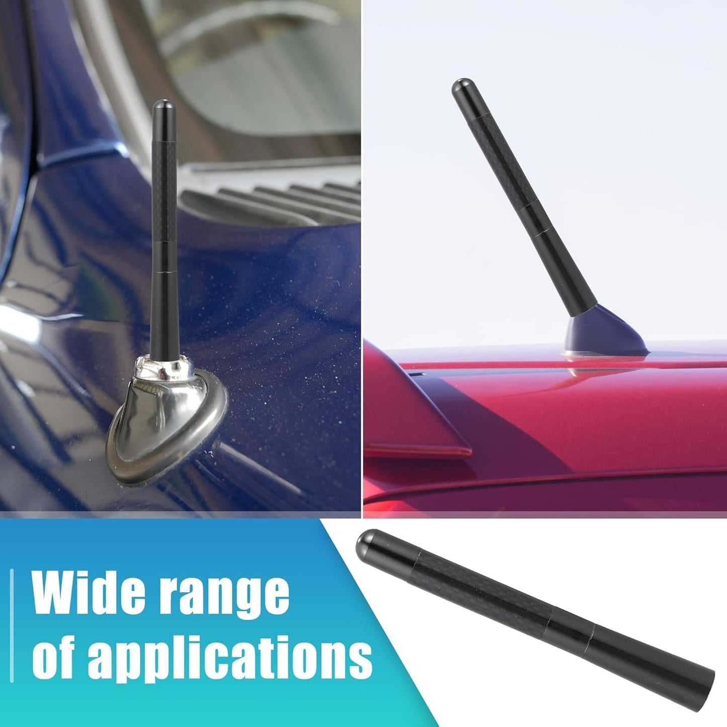 X AUTOHAUX 1 Set 12cm 4.7 Inch Universal Car AM FM Radio Signal Antenna Mast for for Jeep for Dodge for Ram for Ford