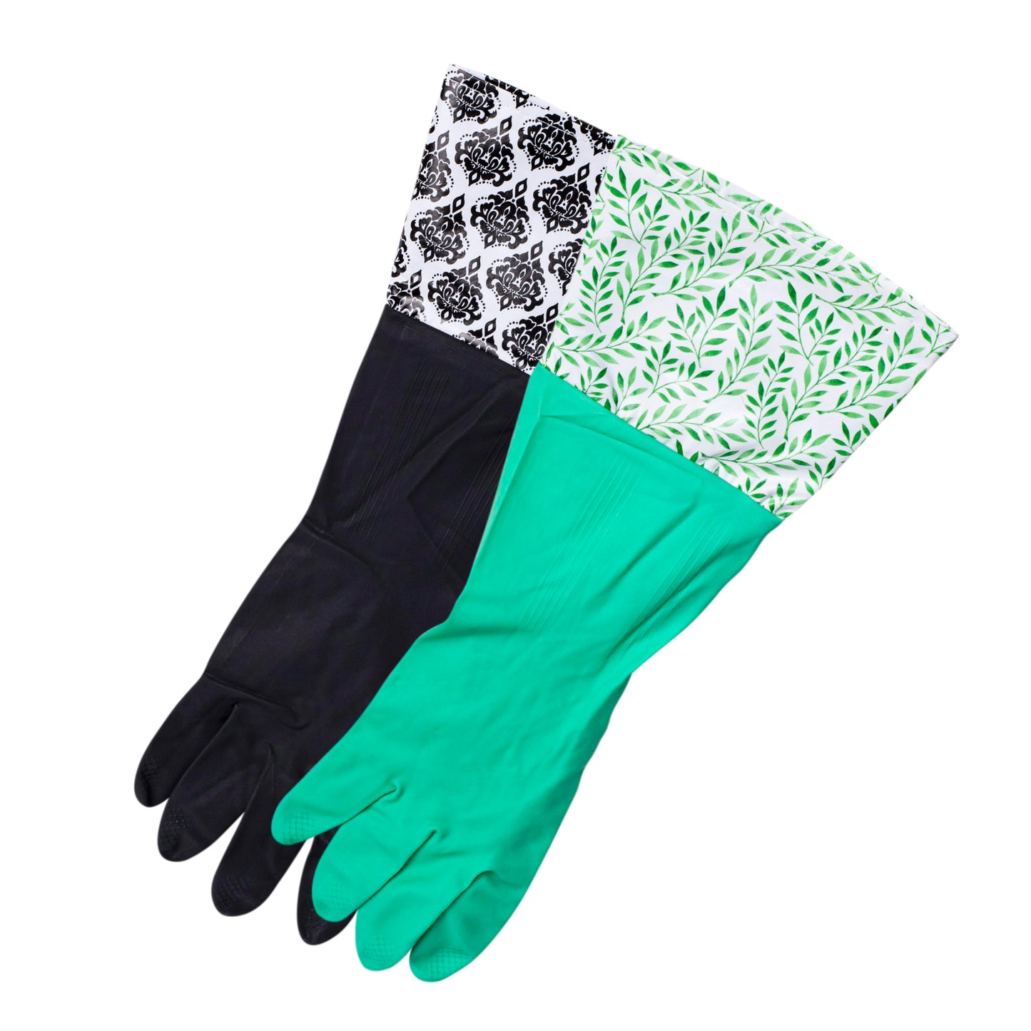 Glam Gloves, Latex Cleaning Gloves, Extra Long Gloves with Vinyl Cuff, Includes 2 Pairs of Gloves