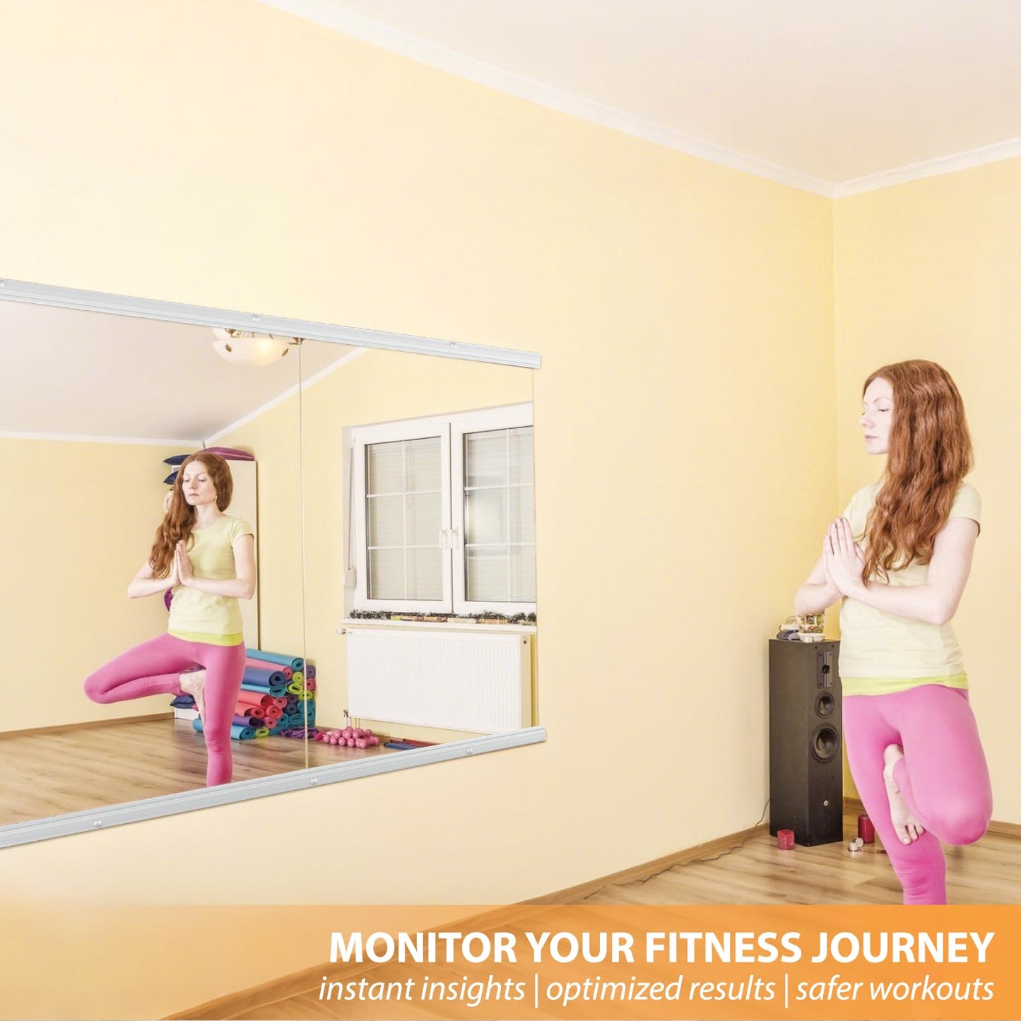 STAWDY Home Gym Mirror,48X30 Inch -2PC Frameless Full Body Wall Mirror Length Tempered Glass Wall-Mounted Mirror for Gym,Yoga,Bedroom,Bathroom,Exercise Room