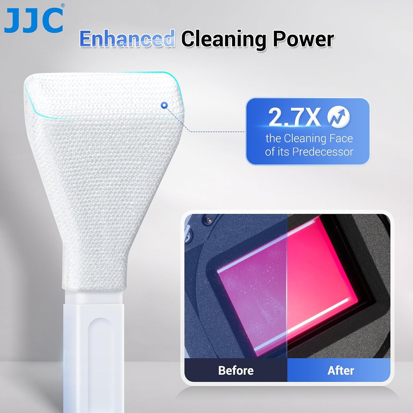 JJC 12pcs 16mm CMOS APS-C Sensor Cleaning Swab Stick Microfiber Cloth for APSC SLR DSLR & Mirrorless Digital Camera CCD