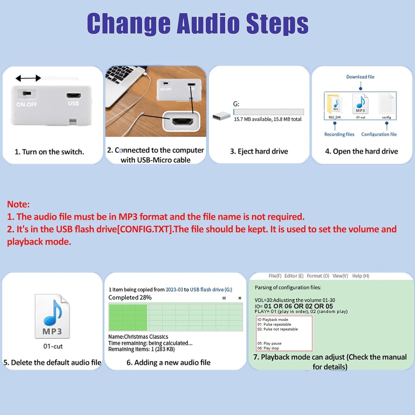 XLW 16 Minutes Voice Recorder for Stuffed Animals,Voice Box for Recordable Presents Button Sound Box for Crafters