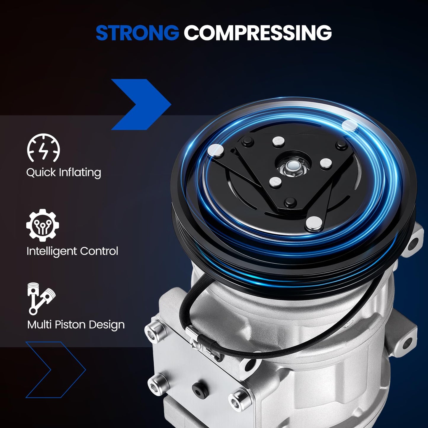 SYKRSS 78328 Air Conditioning A/C Compressor with Clutch Compatible with Acura Legend 1991-1995 3.2L, for RL 1996-2004 3.5L, for TL 1996-1998 2.5L 3.2L, Gas