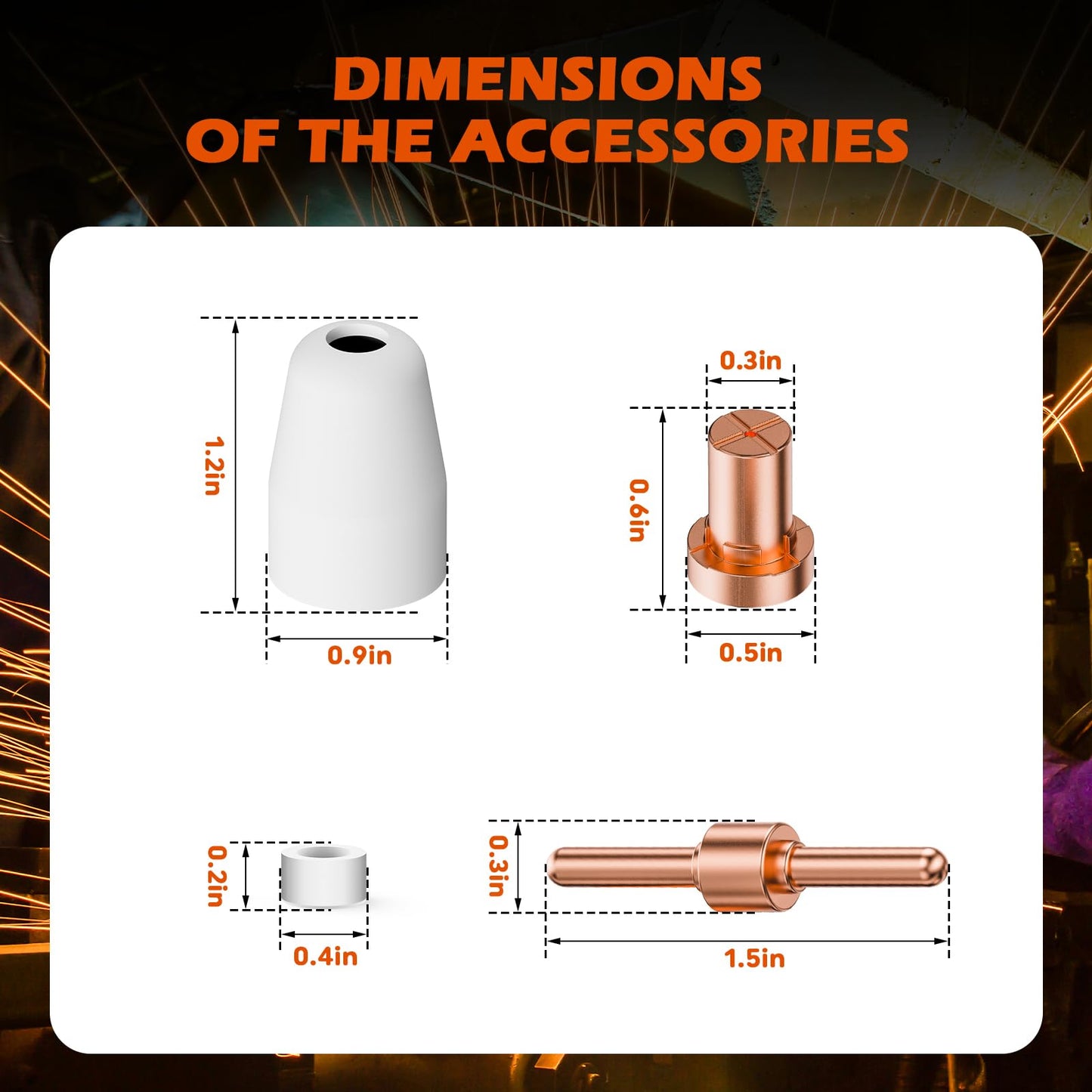 60PCS PT31 Plasma Cutter Consumables, High-Quality Cutting Performance Nozzles, Electrodes & Tips for CUT-40, CUT-50, CT-312Plasma Cutters, Precision Fit Plasma Cutter Torch PT-31 JG-40 LG-40