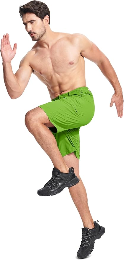 MAGCOMSEN Men's Hiking Cargo Shorts Quick Dry Lightweight 9" Golf Shorts Summer Casual Work Outdoor with 5 Zipper Pockets