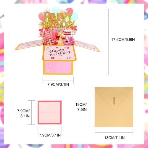 Happy Birthday Pop Up Card - Unique 3D Greeting Card for Men & Women | Perfect Gift for Mom, Dad & Friends