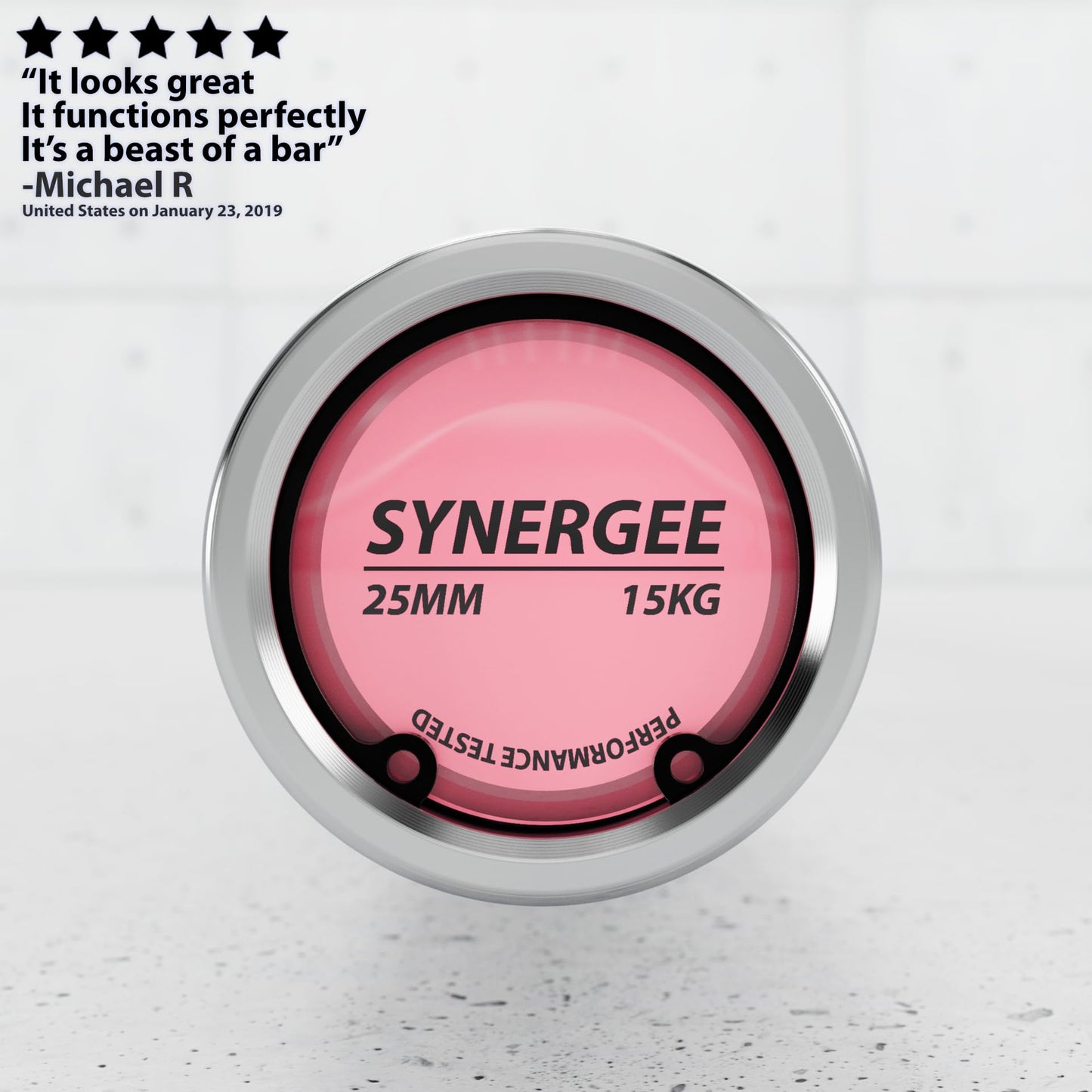 Synergee Regional Olympic 15kg Women’s Hard Chrome Barbell. Rated 1500lbs for Weightlifting and Powerlifting.