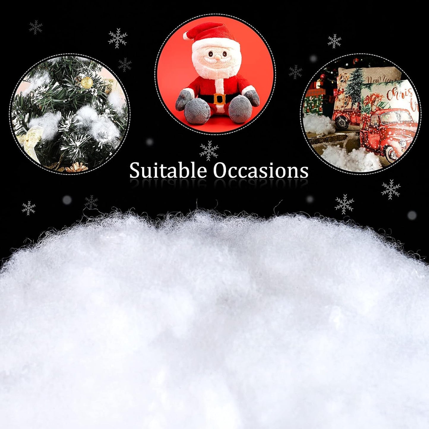 Ruisita Artificial Snow - Fluffy Snow Fiber for Christmas Decor | 35.3 Ounces for Holiday Displays