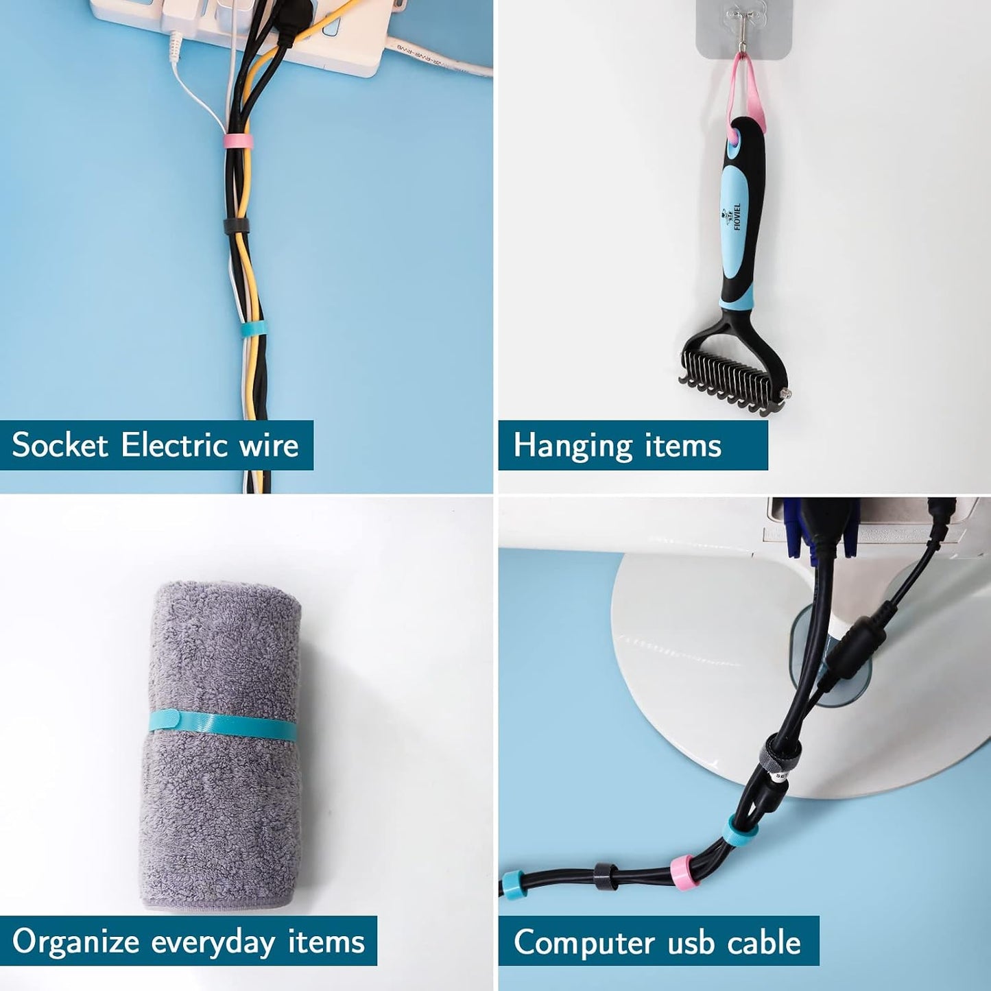 50PCS 6 Inch 6-Inch Adjustable Cord Organizer Ties, Fastening Cable Ties,Microfiber Cloth Used for Computer Link Cable