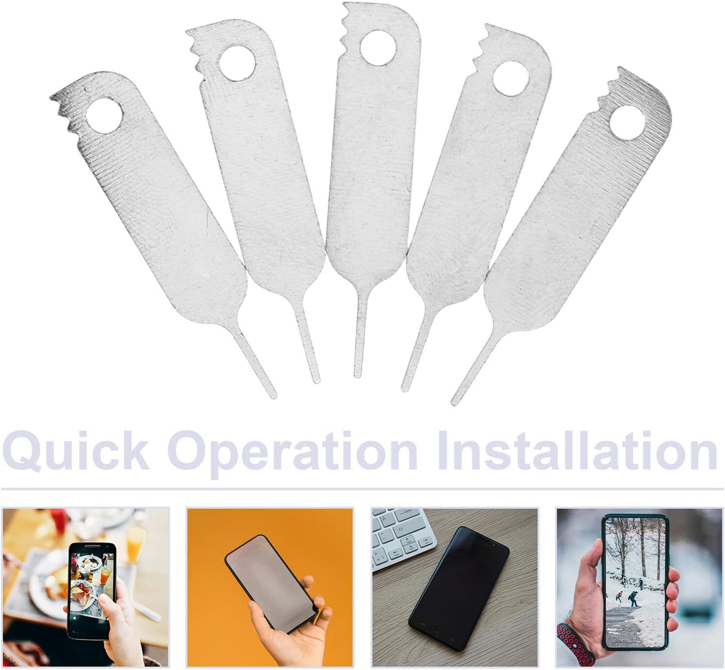 400pcs Set Artibetter Sim Card Eject Tool with Hanging Hole Universal Sim Pin Removal Needle for Smartphones