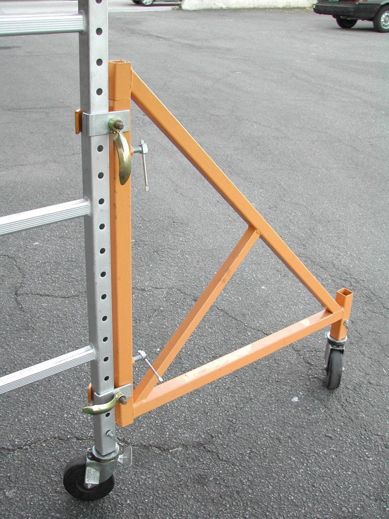CBM Scaffold Rolling Tower Standing at 17' High with Hatch Deck Guard Rail and U Lock Brace CBM1290
