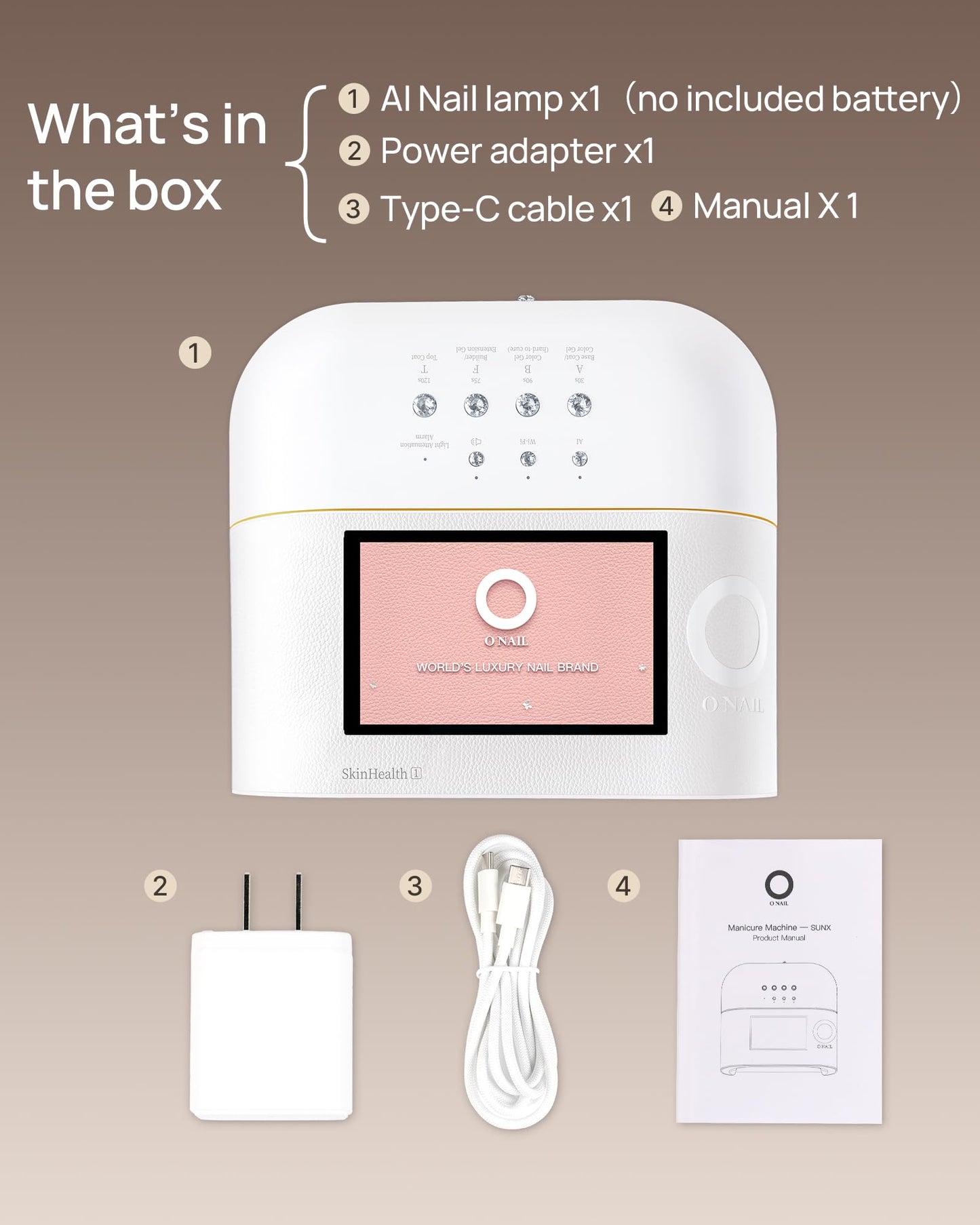 AI UV Nail LED Lamp-O NAIL AI Precision Scan,Reduce Excess UV Skin Damage-2in1 AI Computer&Nail Dryer with HD Visible Screen