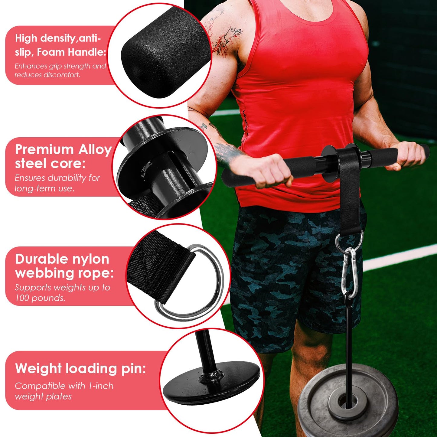 Socpuro Wrist and Forearm Blaster Exerciser, Forearm Strengther Wrist Roller Trainer for Wrist/Arm Training Workout (Nylon Webbing)