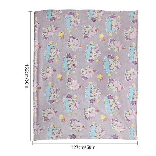 BYKOSY Glow in The Dark Blanket Unicorn Pattern for Unique Birthday Gifts for Girls Boys Teens, Lightweight Soft Cozy Warm Fuzzy 50"×60" Purple