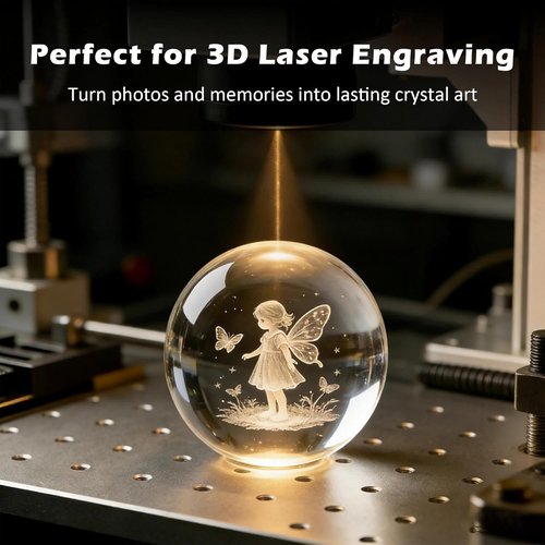 K9 Crystal | Clear Blank Blocks for Inner Laser Engraving - 2.36 Inch with Stand, High Clarity for 3D UV Engraving