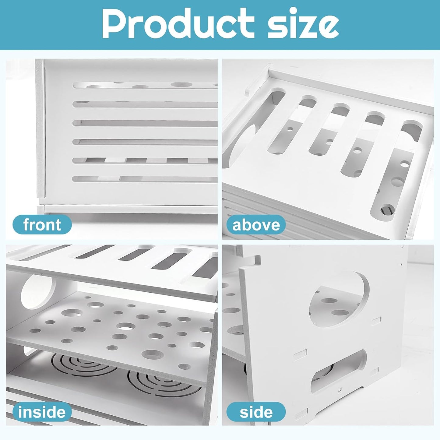 Wensdr Upgrade Router Shelf Storage, Networking Router Stand, Freestand & Wall Mounted Router Storage Box, Modem Cable