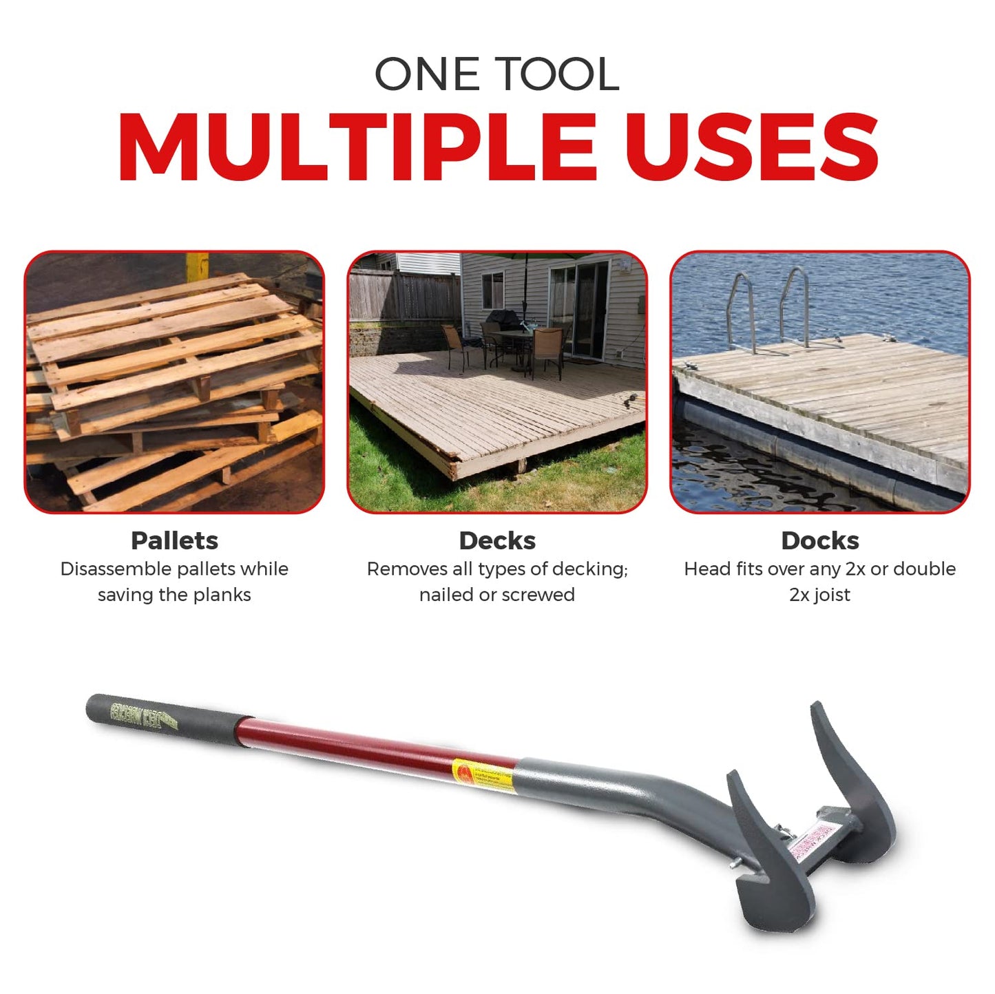 Duckbill Deck Wrecker - The Original Deck Wrecker Deck Board Removal Tool. Heavy-Duty Professional-Grade Pry Bar Engineered for Power & Efficiency. Trusted by Professionals for Their Toughest Jobs