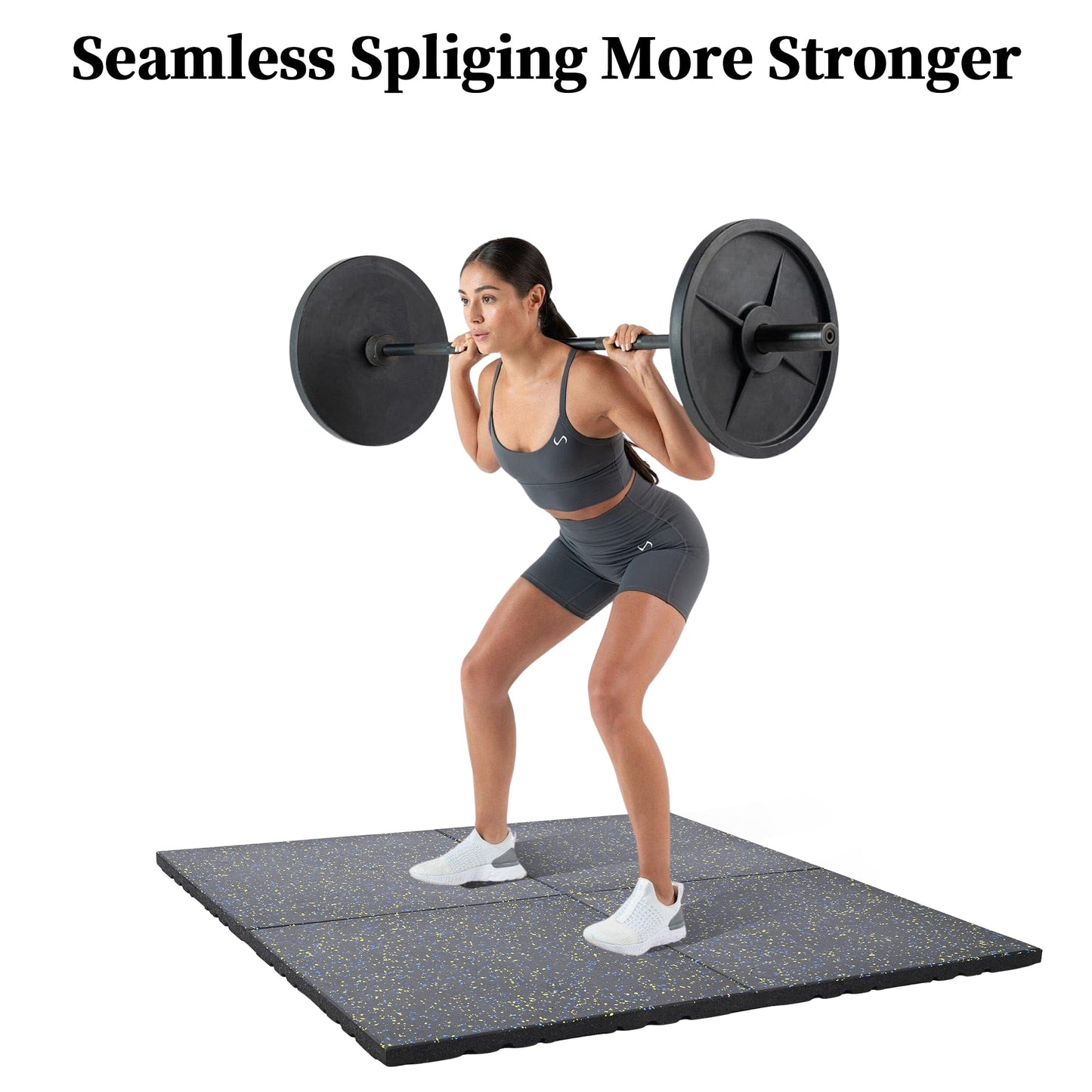 Nisorpa 1" Thick Rubber Exercise Equipment Mats, Anti-Vibration Pads 20" x 20'', Sound Absorbing Mat, Gym Floor Tiles Non-Slip, with 12 Pcs Buckles for Fixing, for Fitness Equipment (4 Pcs)