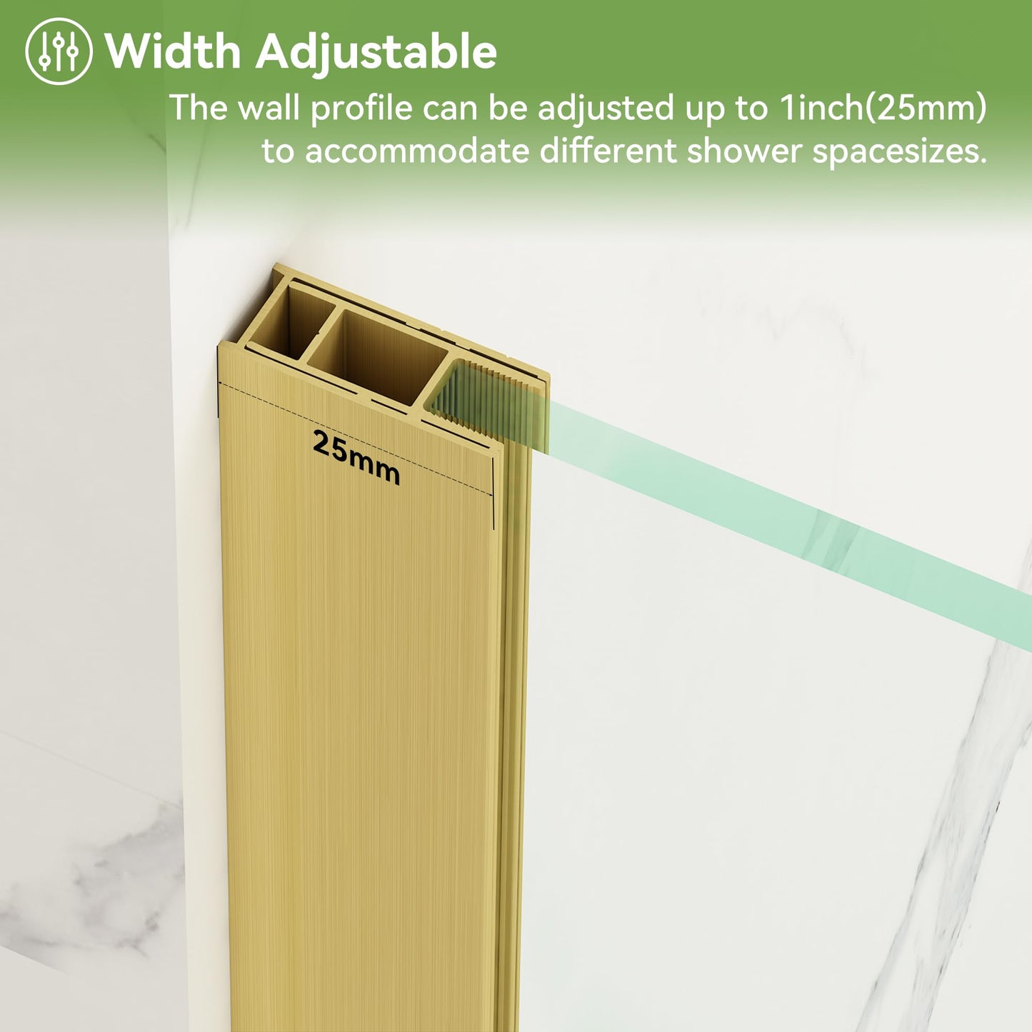 Bathlink 43-44" W x 76" H Frameless Pivot Shower Door, Pivot Swing Shower Door with Clear Tempered Glass 5/16"(8mm), Reversible, Brushed Gold Finish, Magnetic Closing
