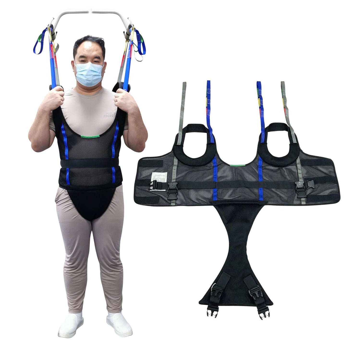Ehucon Patient Lift Sling Medical Transfer Sling for Patient Walking Training, Working Aids for Ambulation Support Training, 500lbs Safety Working Load (Large)