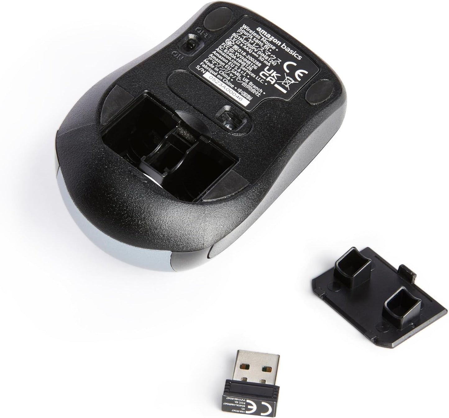 Amazon Basics 2.4 GHz Wireless Optical Mouse - Sleek Silver Design