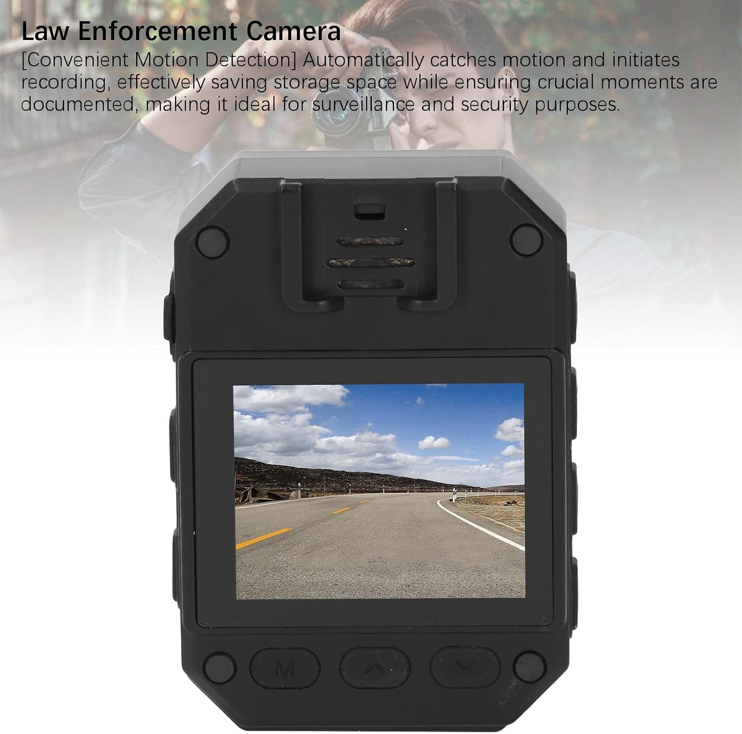 Yunseity 4K 2 Inch Body Camera, Body Worn Camera Law Enforcement Camera with TFT Color Screen, Night VisionVideo