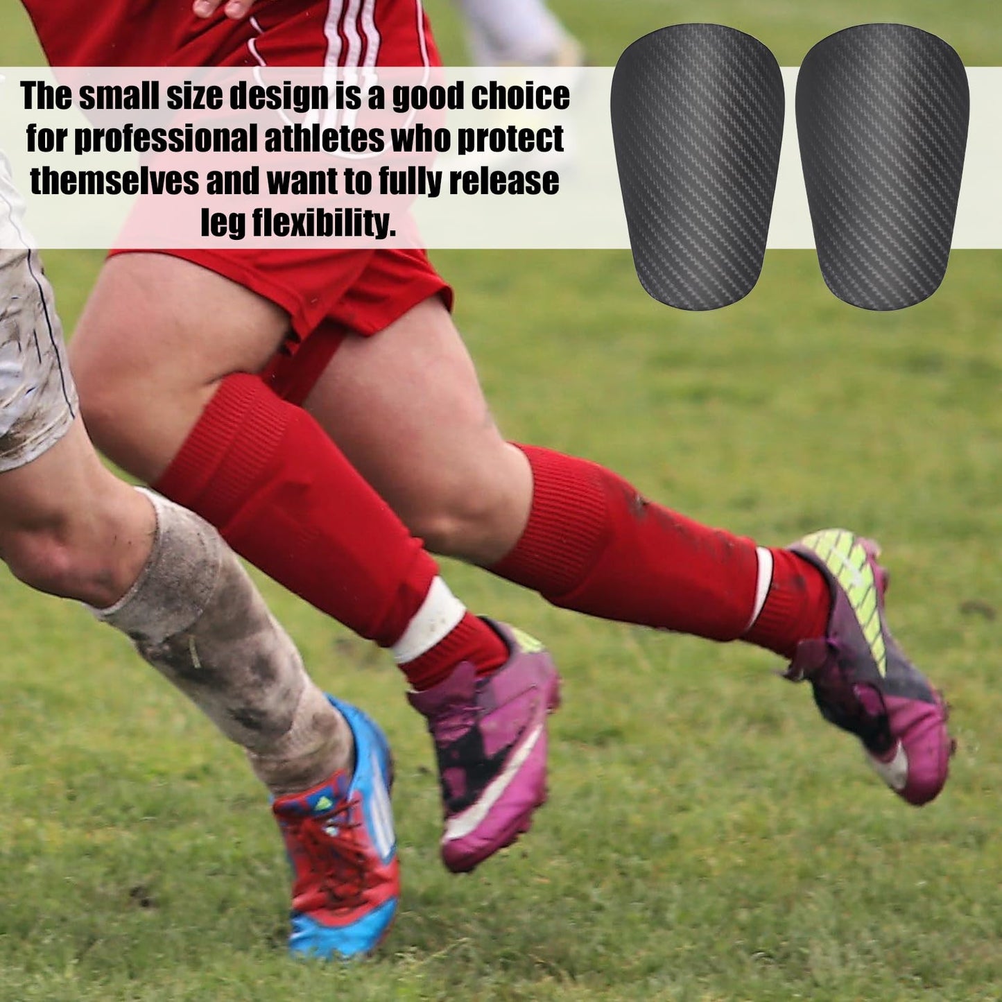 2pcs Mini Soccer Shin Guards, Dark Grey Extra Mini Football Shin Guards Youth and Adults Shin Pad Guards Protective Equipment Shin Guards for Man Women Kids Boys Girls Toddler