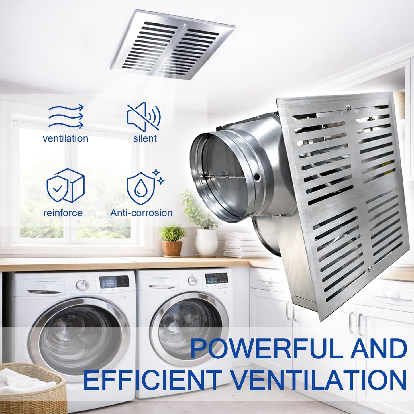 Hakazeni 200-230CFM Powerful bathroom exhaust fan, silent ceiling ventilation fan, easy to install, suitable for shower,Rooms Up to 200 Sq. Ft. sauna, laundry room