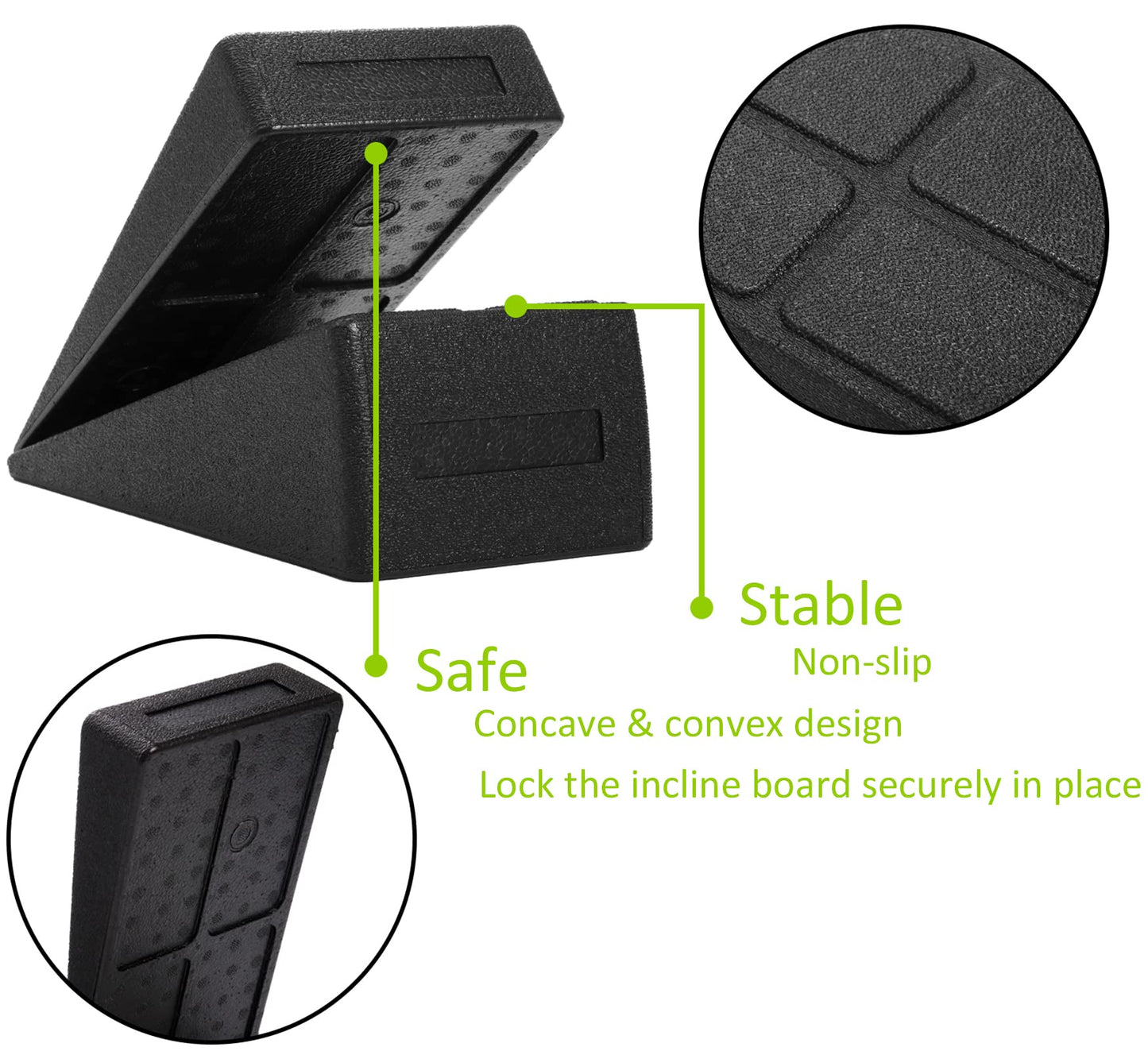 Yesland 3 Pcs Slant Board for Calf Stretching, 5 Adjustable Angles Foot Stretcher Incline Board, Non-Slip Foam Squat Wedge for Physical Therapy, Home Exercise