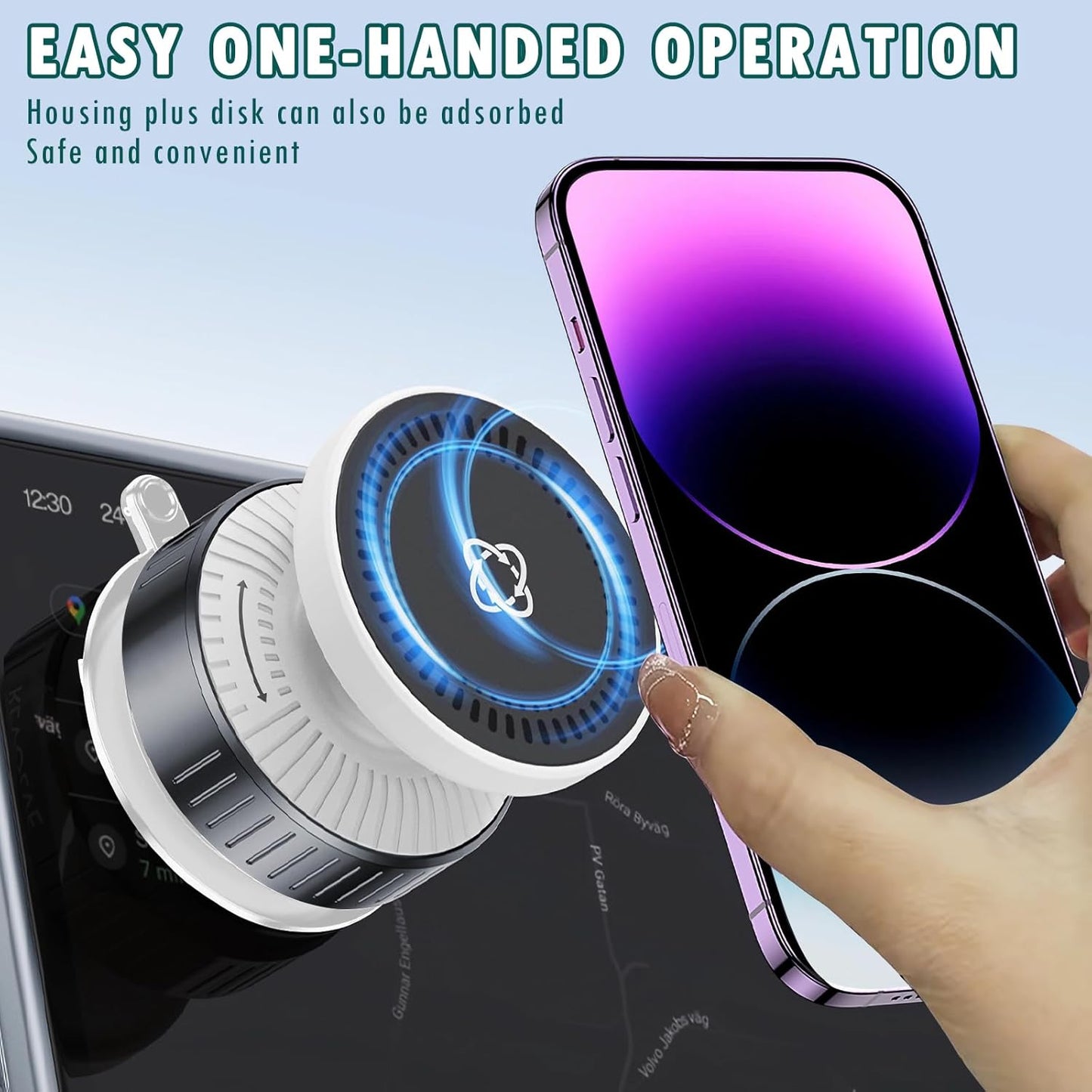 Cxqbsmy 360 Adjustable Vacuum Magnetic Car Phone Holder for Magsafe, Auto Suction Cup Phone Mount