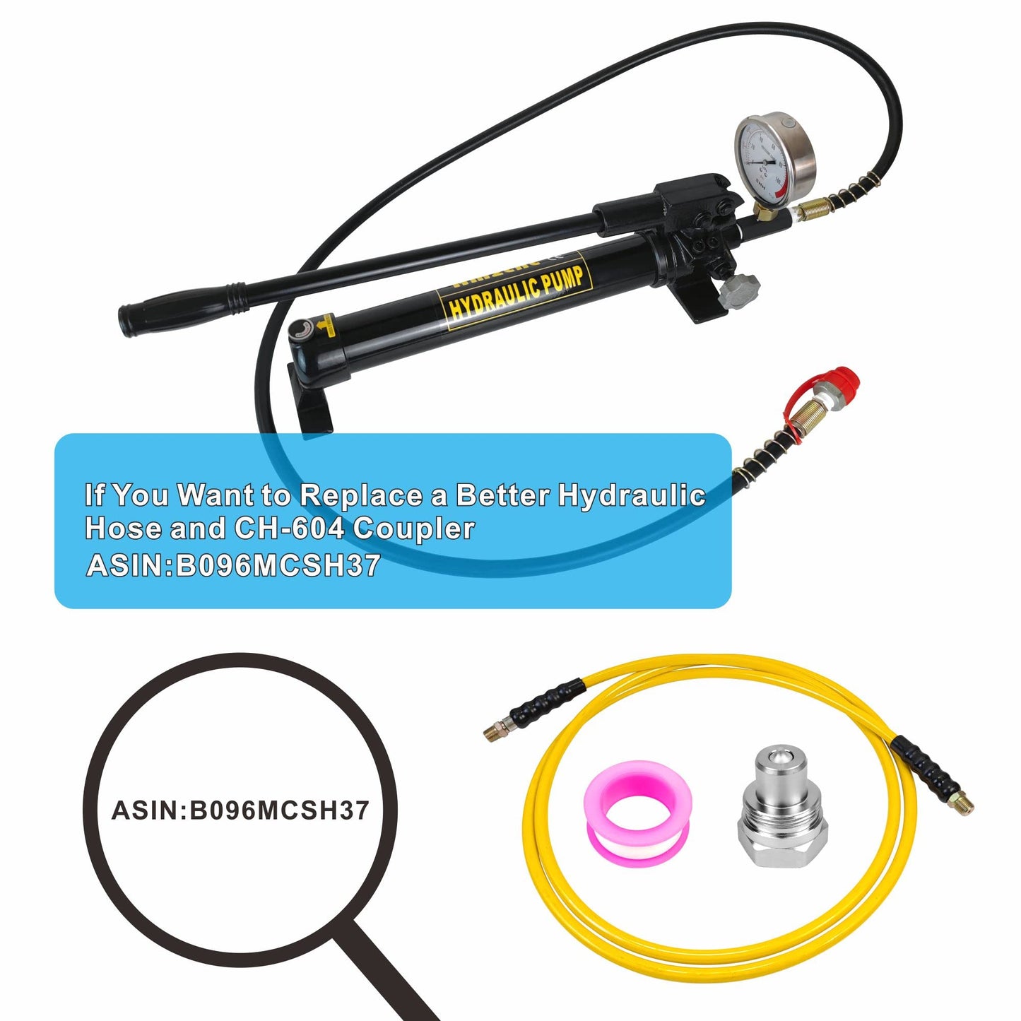 AMZCNC 10000 Psi Hydraulic Hand Pump with Pressure Gauge 2 Speed Power Pack Hydraulic Lifting Pump. (CP-700-2)