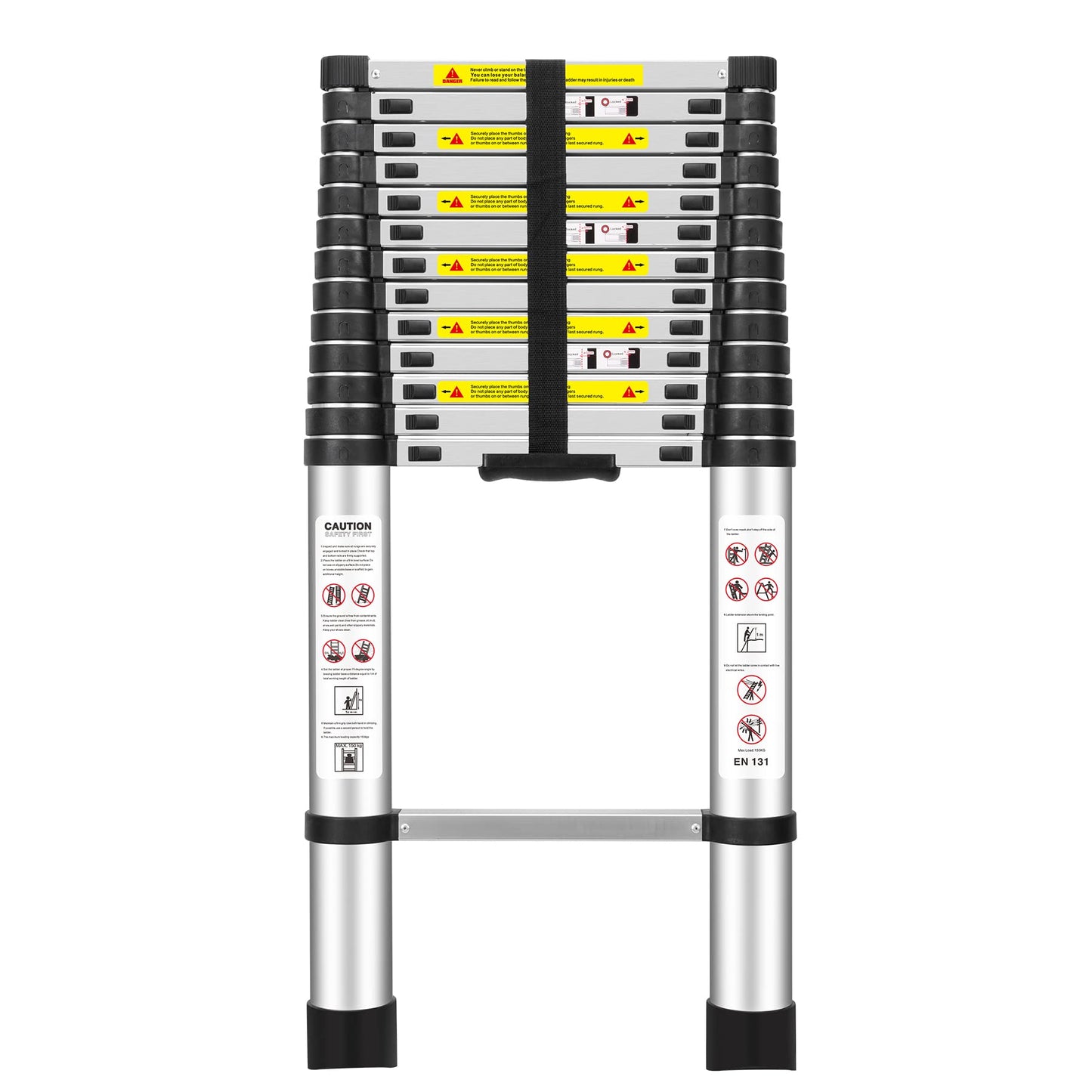 (15Ft/4.5M) Telescoping Ladders，EN131Standards Multi-Purpose Folding Aluminum Extension Ladder