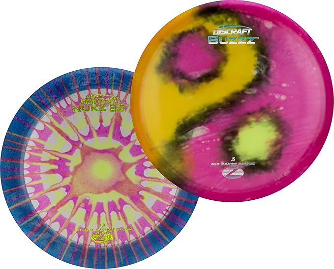Discraft Z Fly-Dye Two Pack – Disc Golf Set | Buzzz & Nuke SS | Zone & Raptor | Sol & Avenger SS | Perfect for Men, Women, and Kids | Disc Weight, Color & Foil Will Vary