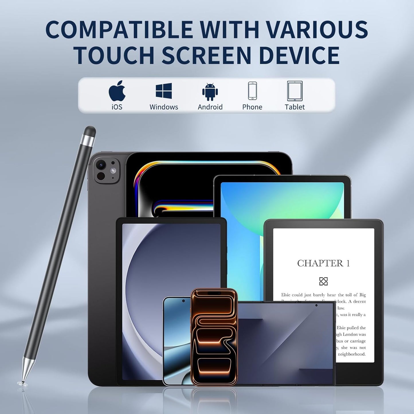 GCHMDE 6 2-in-1 Stylus Pen for Touchscreen, PCS Stylus High Precision and Sensitivity, Suitable