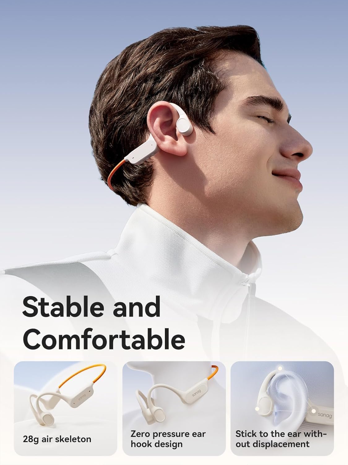 B33S 6.0, IPX8 SwimmingHeadphones 32GB MP3 40H Sanag Bone Conduction Headphones Bluetooth Waterproof with Player