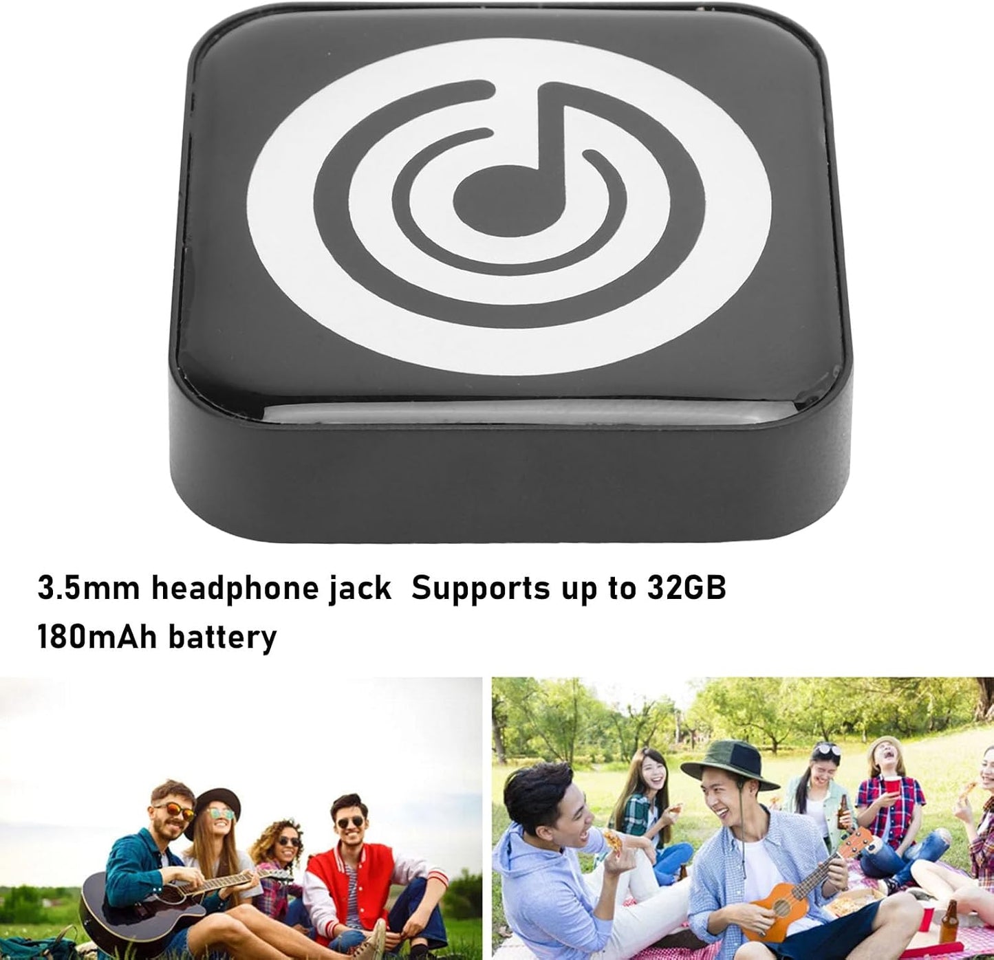LICAEVEY MP3 180mAh 3.5mm 32GB, Player, HiFi Lossless Sound Music Player, Portable Music Player with Headphone Jack