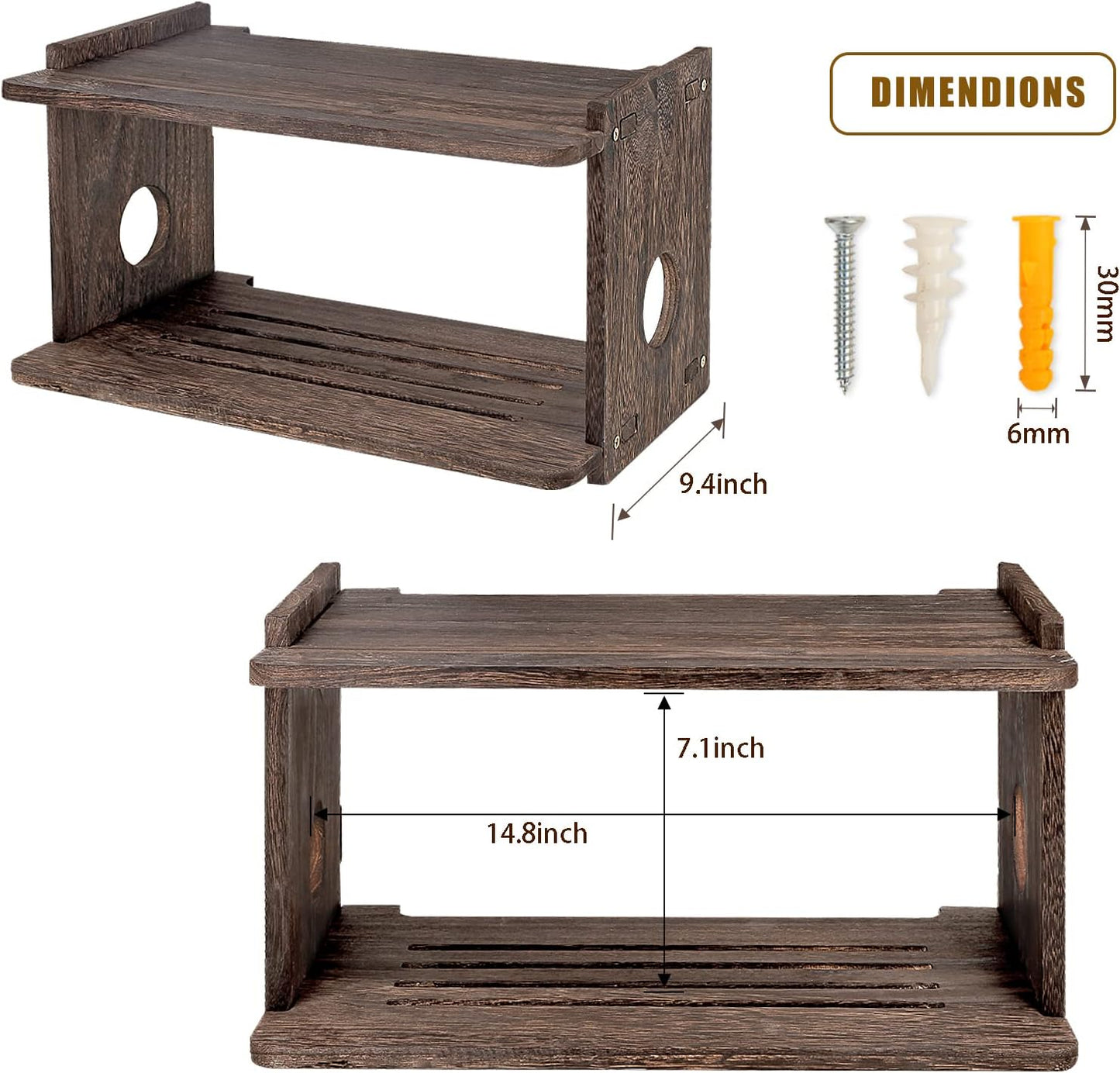 Floating Projector Shelf Rack Router Shelf Wall Mount Holder TV Stand WiFi Router Storage Box Modem Cable Box Cover