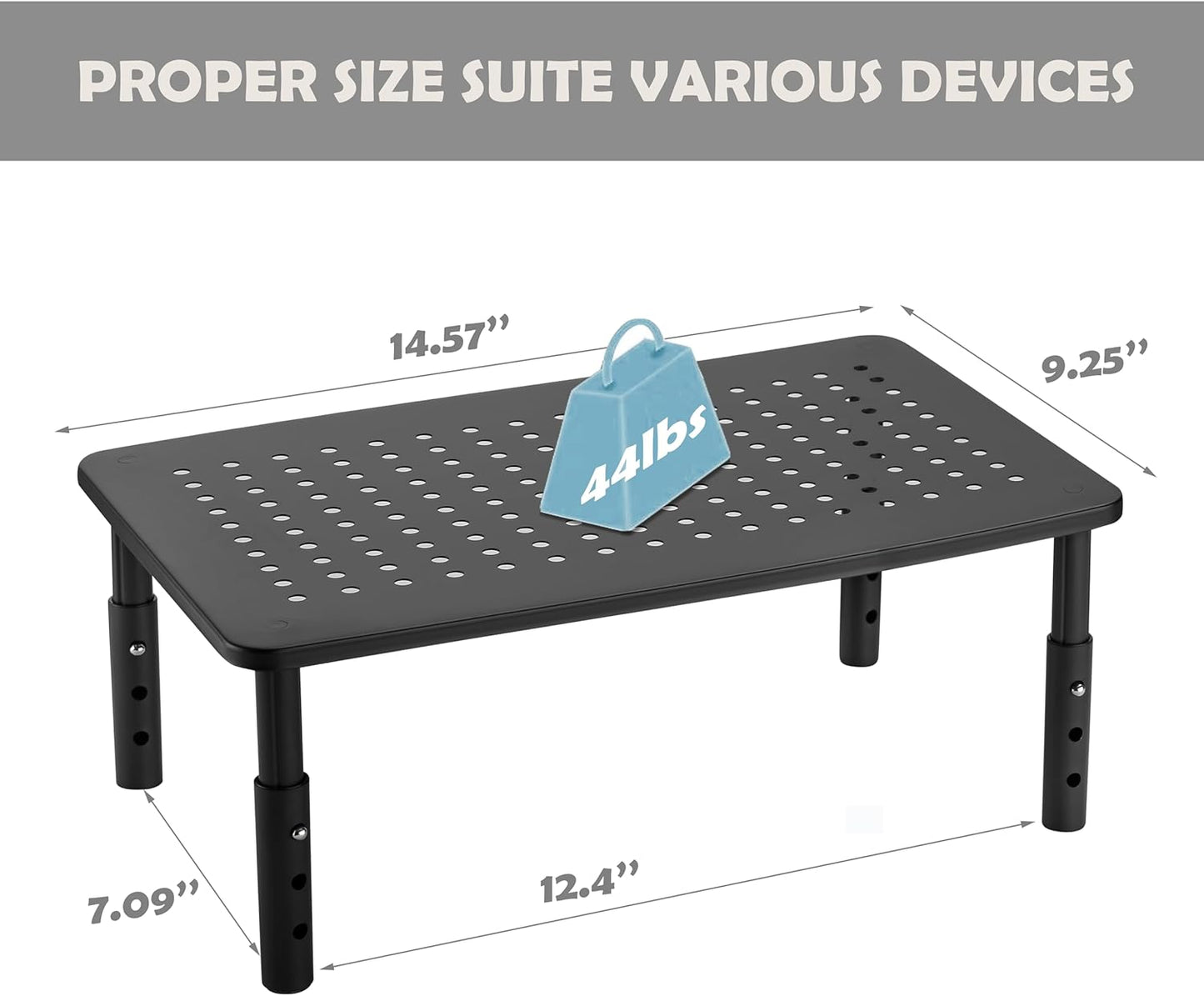 VONDETYR (2 Pieces)(14.5" Lx9.3 Monitor Stand for Desk Monitor Riser, Adjustable Laptop Riser, Desk Organizer Desktop