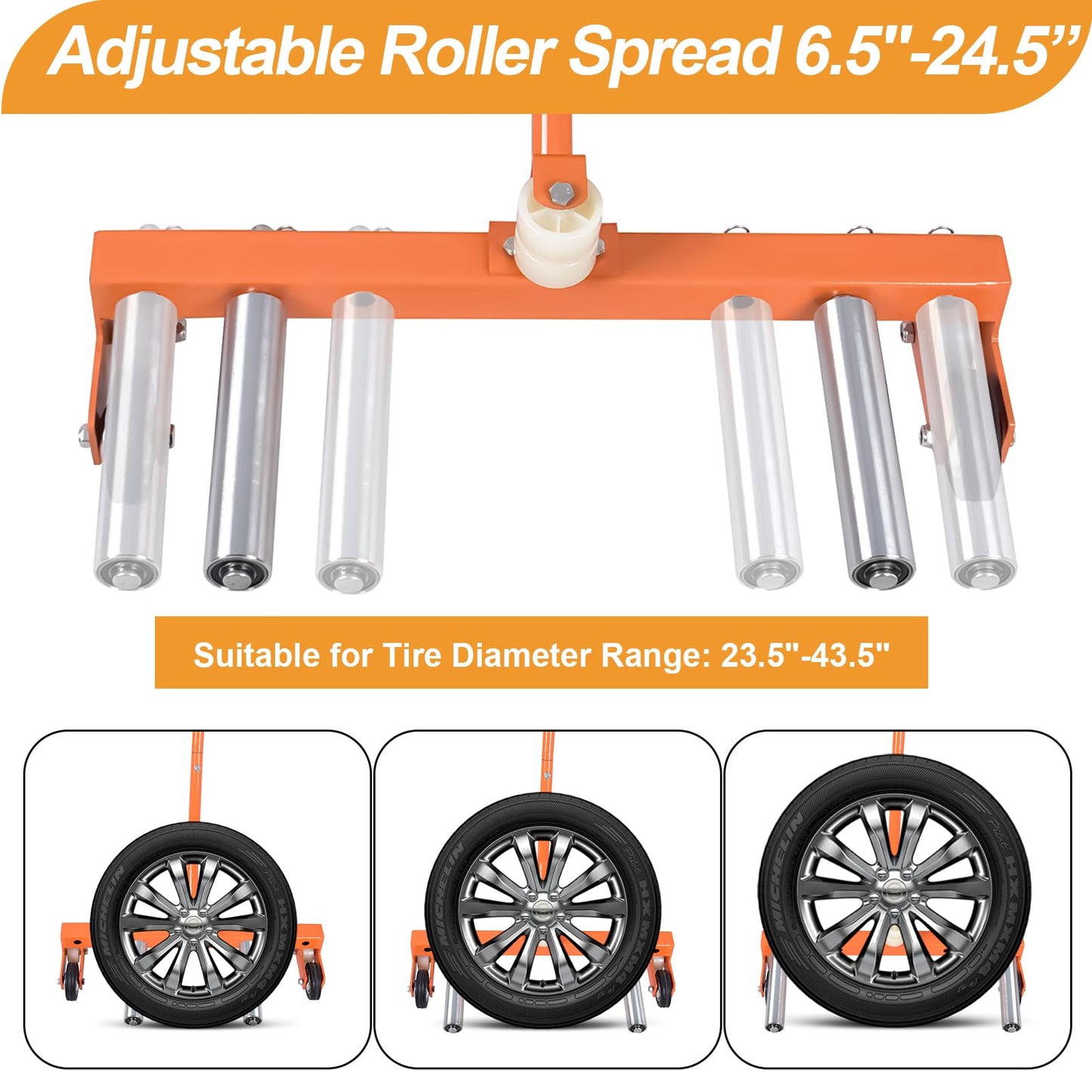 A A in EA116 Heavy Duty Adjustable Wheel Dolly, 660lbs Tire Dolly for Shop,Garage