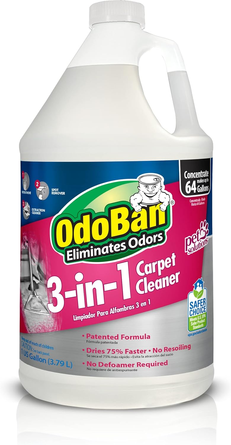 OdoBan 3-in-1 Carpet Cleaner - Powerful Stain Removal & Odor Elimination | 128 Fl Oz