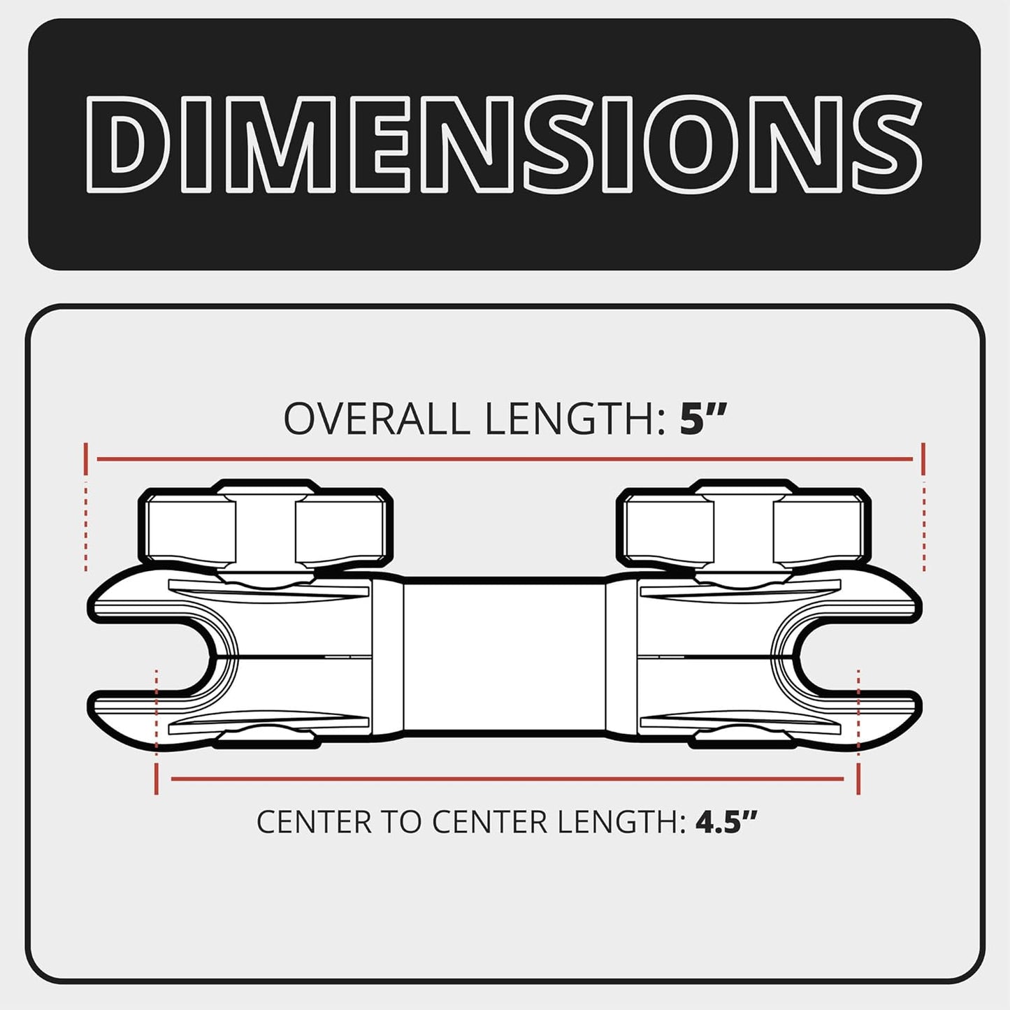 5" 20mm 20 20mm Tackform Long Ball and Socket Arm DuraLock Series Carbon Fiber Arm | Dual Sockets with Optional